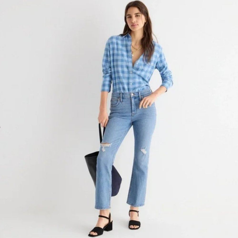NWT J.Crew 9" Demi-Boot Crop Jean in Rocky Shore